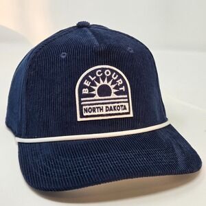 NEW Belcourt North Dakota Corduroy‎ Cap Cotton Navy Metal Belt Buckle Legacy